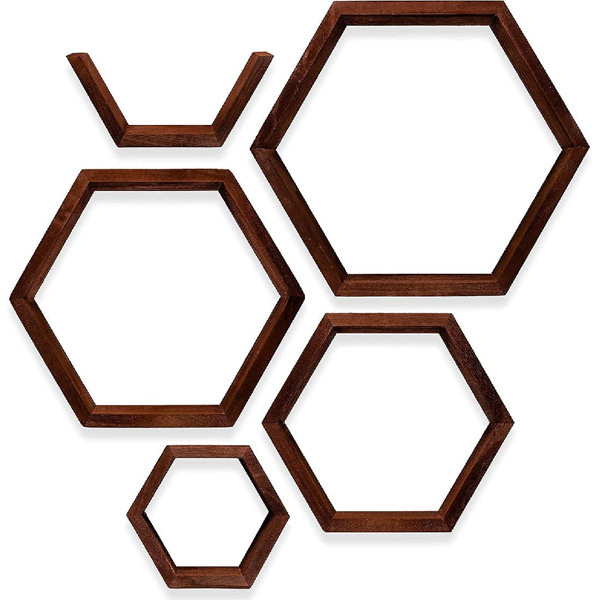 Loon Peak® Eyuel 5 Piece Hexagon Floating Shelf Wayfair Canada